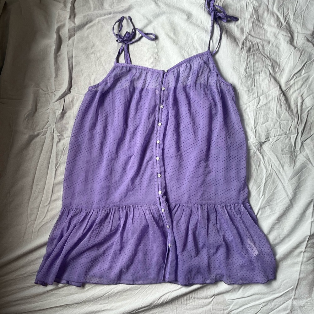 Aerie Purple Buttoned Tie Front nightgown